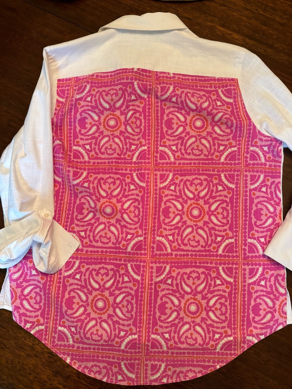 Vineyard Vines Island Scarf Button Down Cotton Blouse